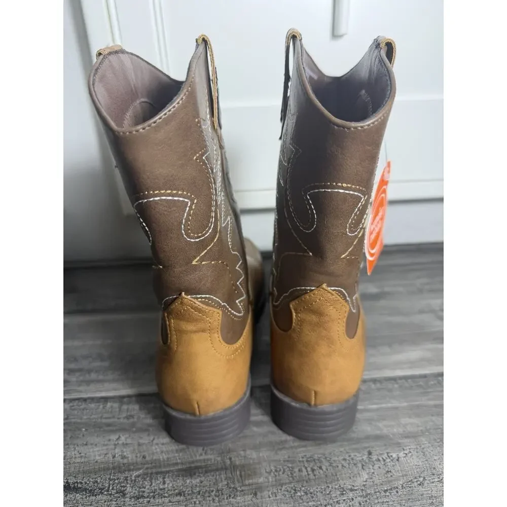 Wonder‎ Nation Boys Boots Size 4 Big Kid Cowboy Boots Western Rodeo Embroidered